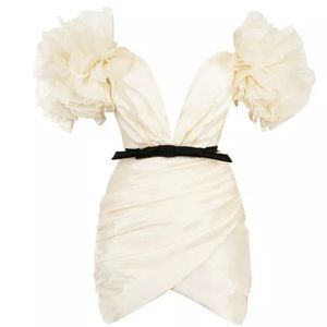 COPY - HOUSE OF CB 'Agatha' Ivory Organza Mini Dress /Size S-US 4-6 /PN526